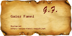 Gaisz Fanni névjegykártya